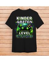Back To School Kindergarten Boy Gamer First Day School Level Shirt Unisex Standard T-Shirt black s