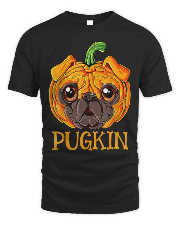 Funny Pugkin Cute Pug Dog Pumpkin Face Shirt